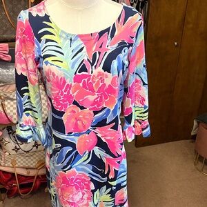 Lilly Pulitzer Print Dress with Ruffled Sleeves